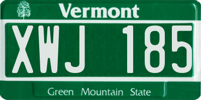 VT license plate XWJ185