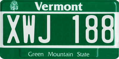 VT license plate XWJ188
