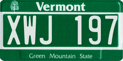 VT license plate XWJ197