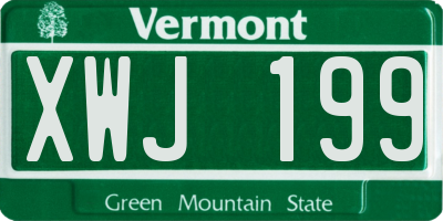 VT license plate XWJ199
