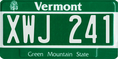 VT license plate XWJ241