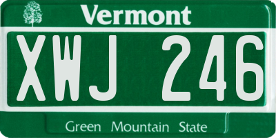 VT license plate XWJ246