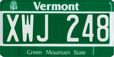 VT license plate XWJ248