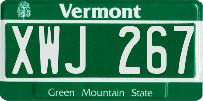 VT license plate XWJ267