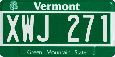VT license plate XWJ271