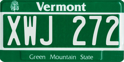VT license plate XWJ272