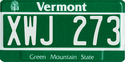 VT license plate XWJ273
