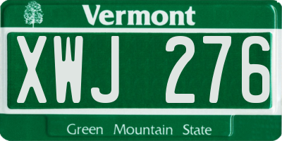 VT license plate XWJ276