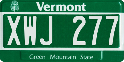 VT license plate XWJ277