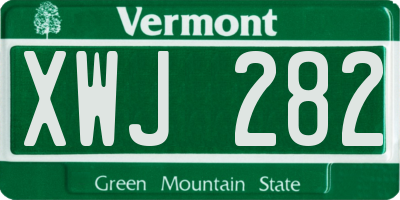VT license plate XWJ282