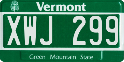 VT license plate XWJ299