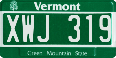 VT license plate XWJ319