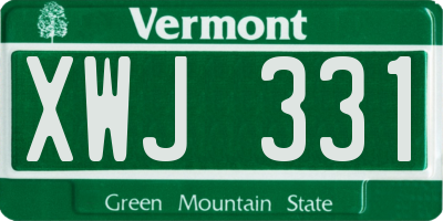 VT license plate XWJ331