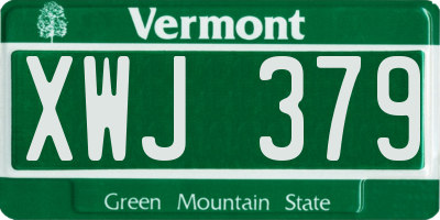 VT license plate XWJ379