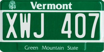 VT license plate XWJ407