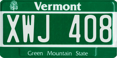 VT license plate XWJ408