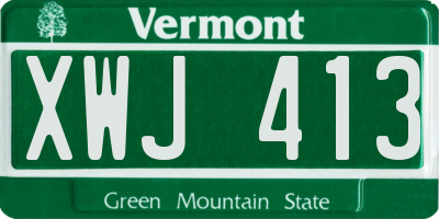 VT license plate XWJ413