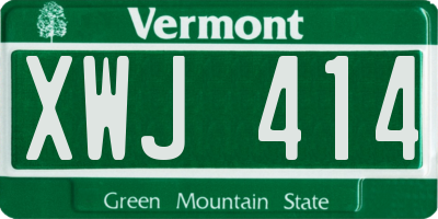 VT license plate XWJ414
