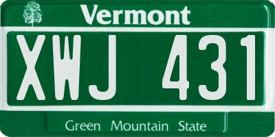 VT license plate XWJ431