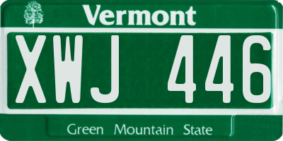 VT license plate XWJ446
