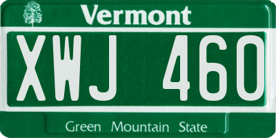 VT license plate XWJ460