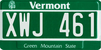 VT license plate XWJ461