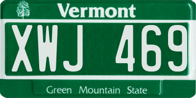 VT license plate XWJ469