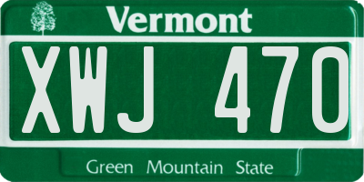 VT license plate XWJ470