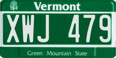 VT license plate XWJ479