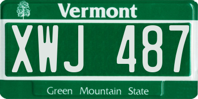 VT license plate XWJ487