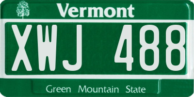 VT license plate XWJ488