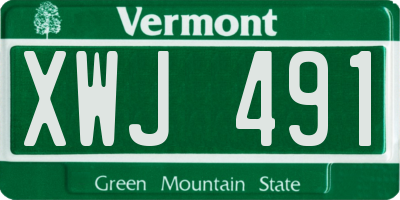 VT license plate XWJ491