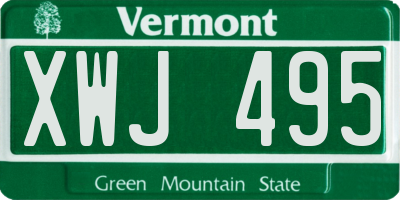 VT license plate XWJ495