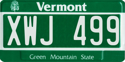 VT license plate XWJ499
