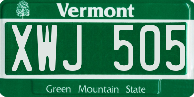 VT license plate XWJ505