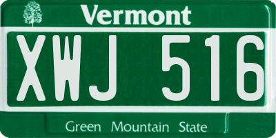 VT license plate XWJ516