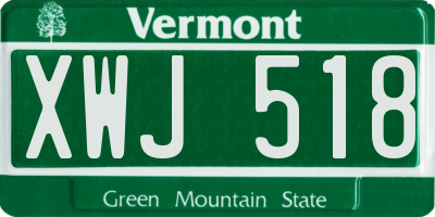 VT license plate XWJ518