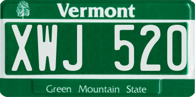 VT license plate XWJ520