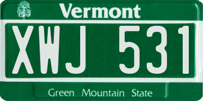 VT license plate XWJ531
