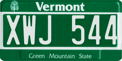 VT license plate XWJ544
