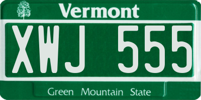 VT license plate XWJ555