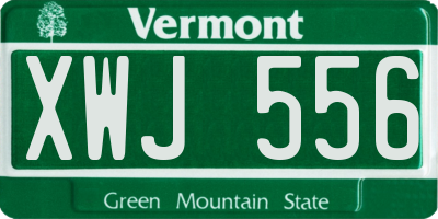VT license plate XWJ556