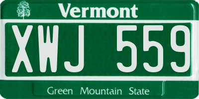 VT license plate XWJ559