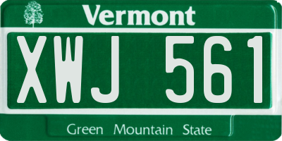 VT license plate XWJ561