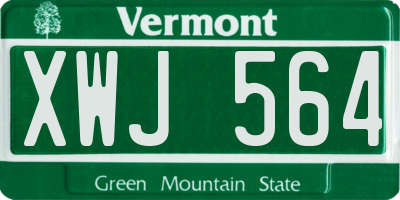 VT license plate XWJ564