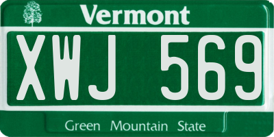 VT license plate XWJ569