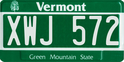VT license plate XWJ572