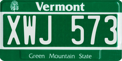 VT license plate XWJ573