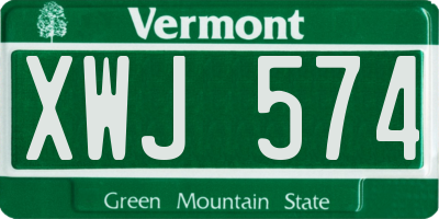 VT license plate XWJ574