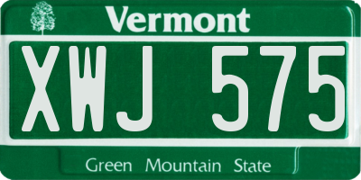 VT license plate XWJ575